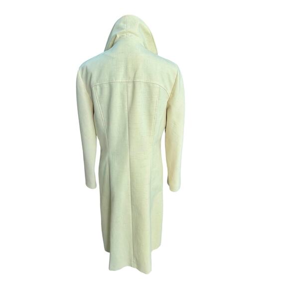 Vintage 1970s Primrose Yellow Trench Coat Button Up Size S No Belt Lorendale - Picture 3 of 16